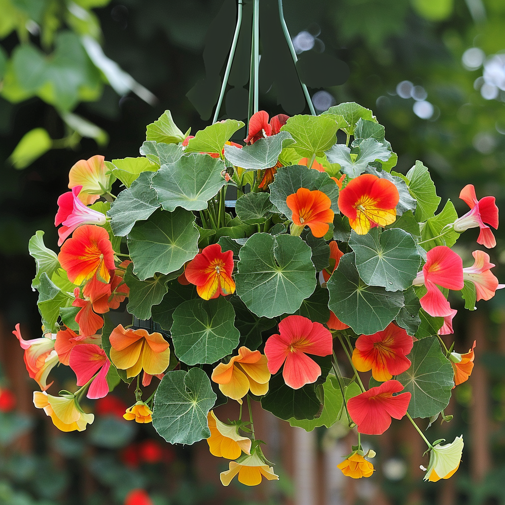 Hanging Basket - Nasturtium / Kaleidoscope & Whirlybird Mixes